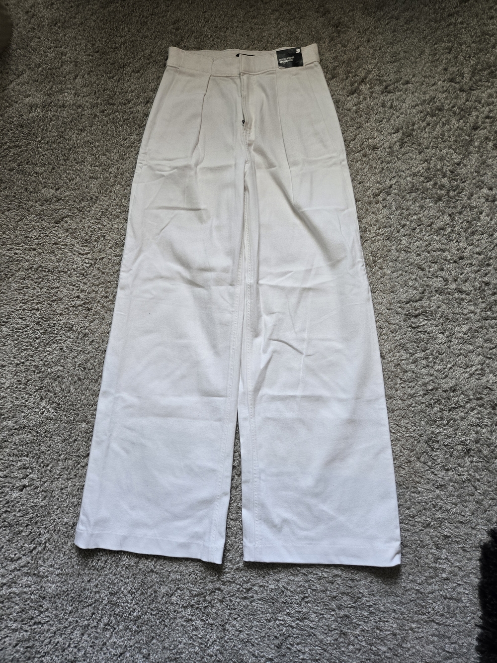 Express White Relaxed Wide-Leg Super High-Rise Pants
